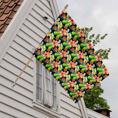 Tropical Hawaii Flowers Pattern Print House Flag