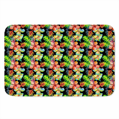 Tropical Hawaii Flowers Pattern Print Indoor Door Mat
