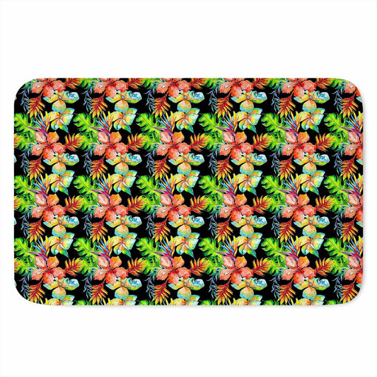 Tropical Hawaii Flowers Pattern Print Indoor Door Mat