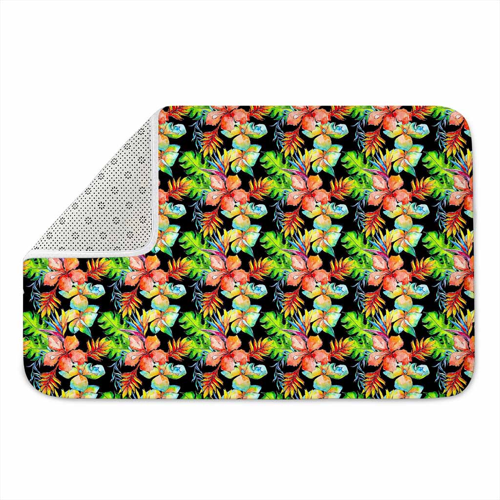 Tropical Hawaii Flowers Pattern Print Indoor Door Mat