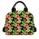 Tropical Hawaii Flowers Pattern Print Insulated Lunch Bag