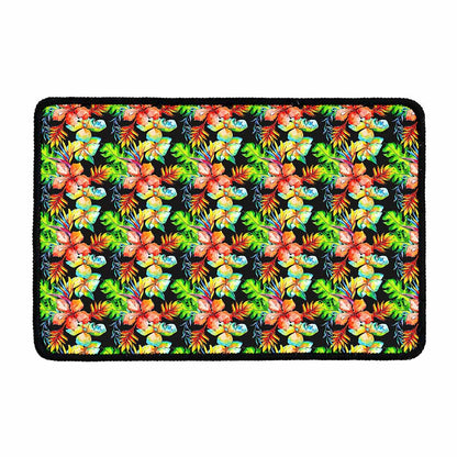 Tropical Hawaii Flowers Pattern Print Kitchen Mat