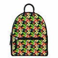 Tropical Hawaii Flowers Pattern Print Leather Backpack