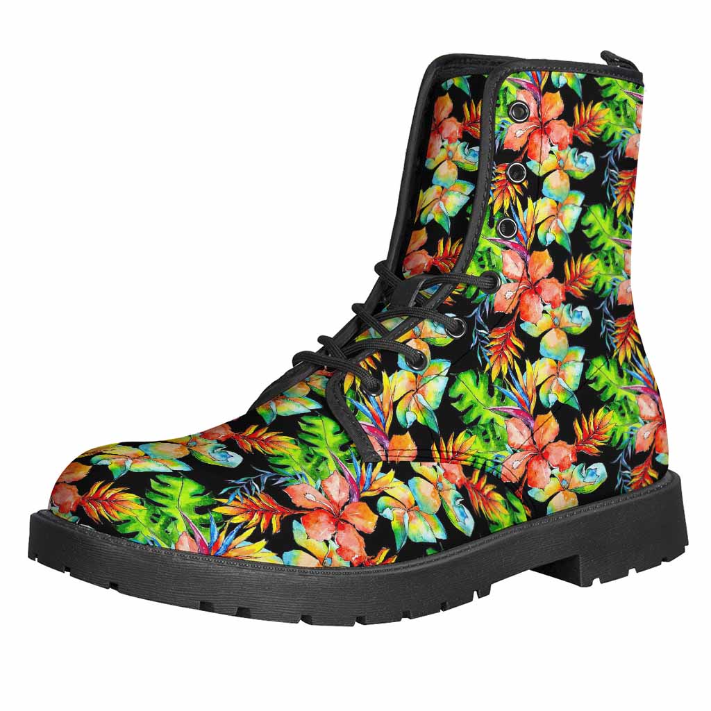 Tropical Hawaii Flowers Pattern Print Backpack