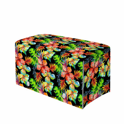 Tropical Hawaii Flowers Pattern Print Leather Tissue Box Cover