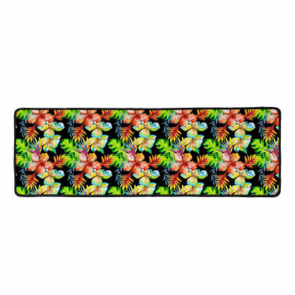 Tropical Hawaii Flowers Pattern Print Long Kitchen Mat