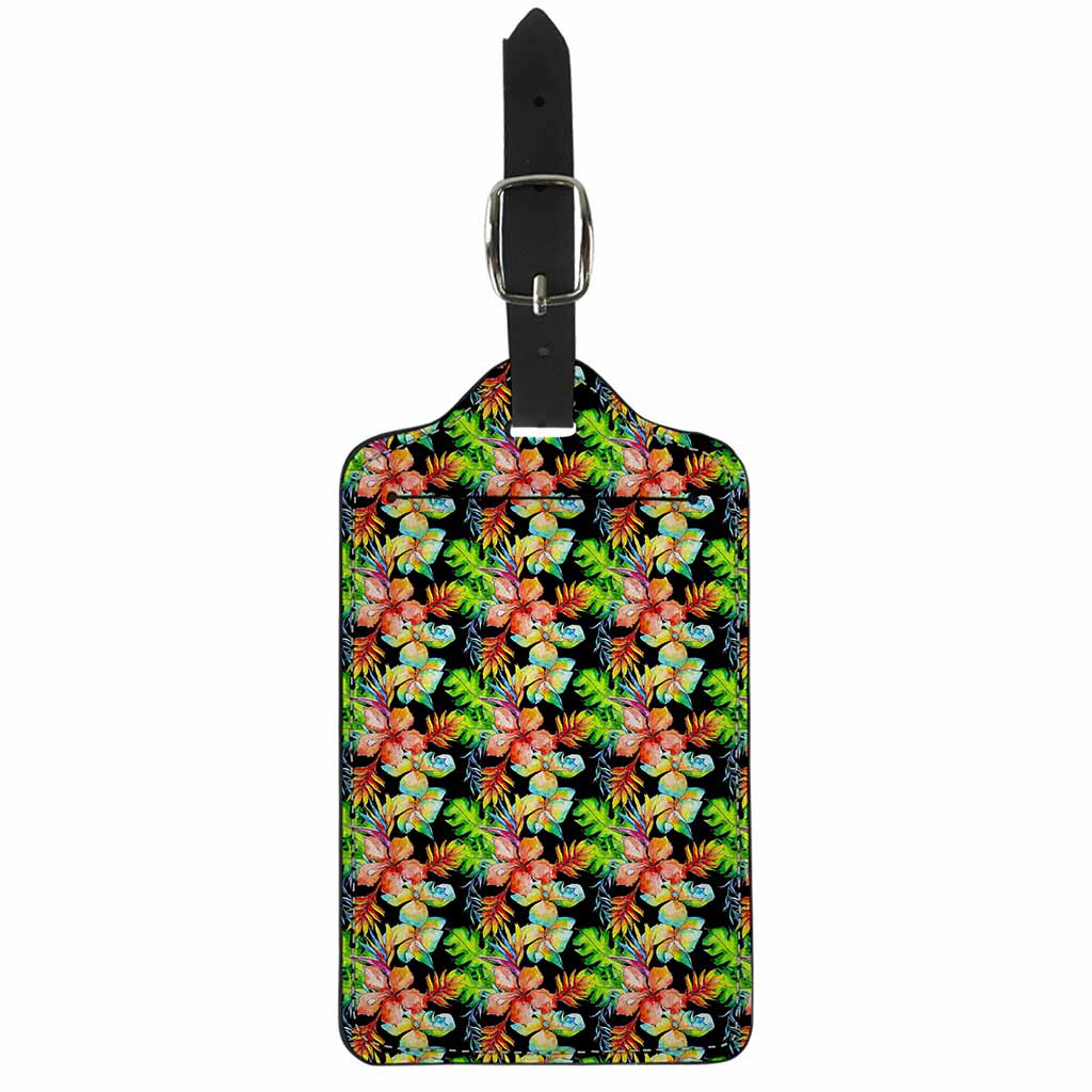 Tropical Hawaii Flowers Pattern Print Luggage Tag