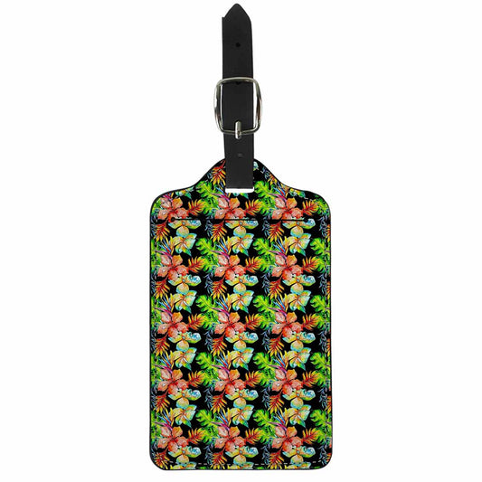 Tropical Hawaii Flowers Pattern Print Luggage Tag