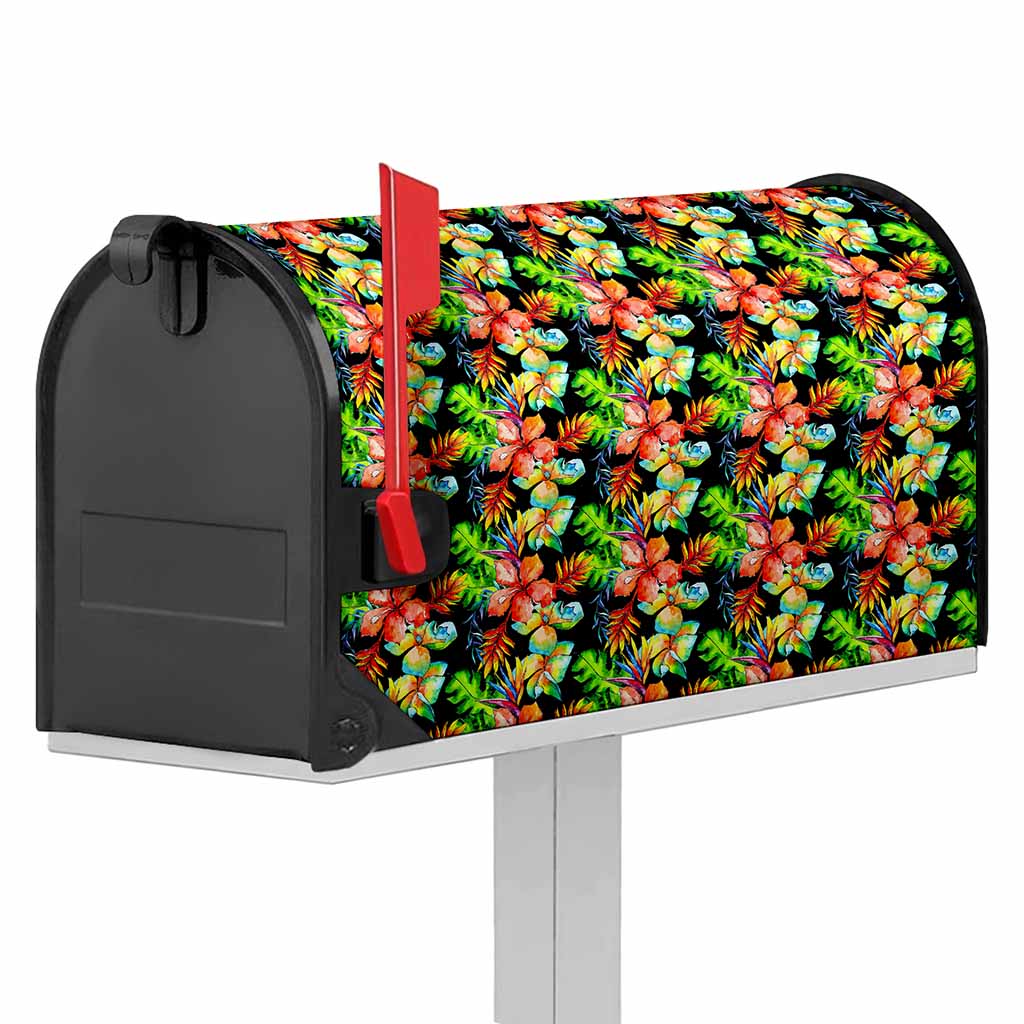 Tropical Hawaii Flowers Pattern Print Mailbox Cover