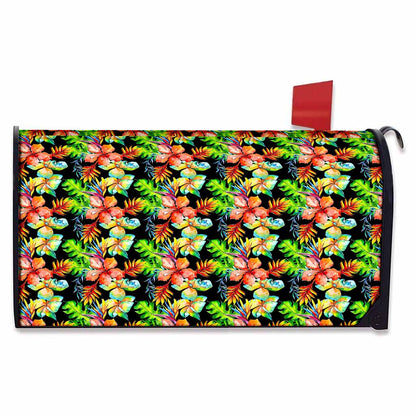 Tropical Hawaii Flowers Pattern Print Mailbox Cover