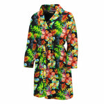 Tropical Hawaii Flowers Pattern Print Men's Bathrobe