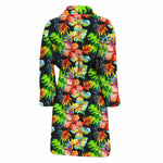 Tropical Hawaii Flowers Pattern Print Men's Bathrobe