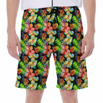 Tropical Hawaii Flowers Pattern Print Men's Beach Shorts