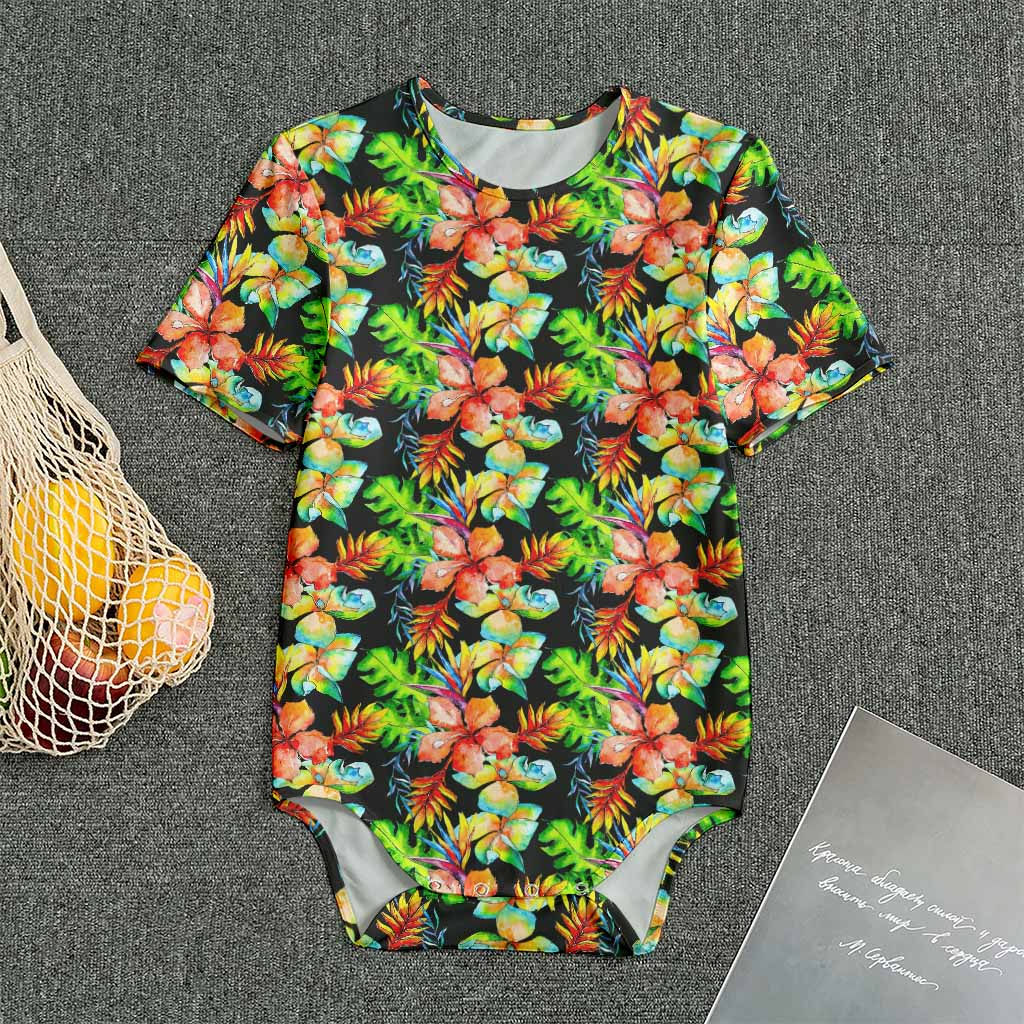Tropical Hawaii Flowers Pattern Print Men's Bodysuit