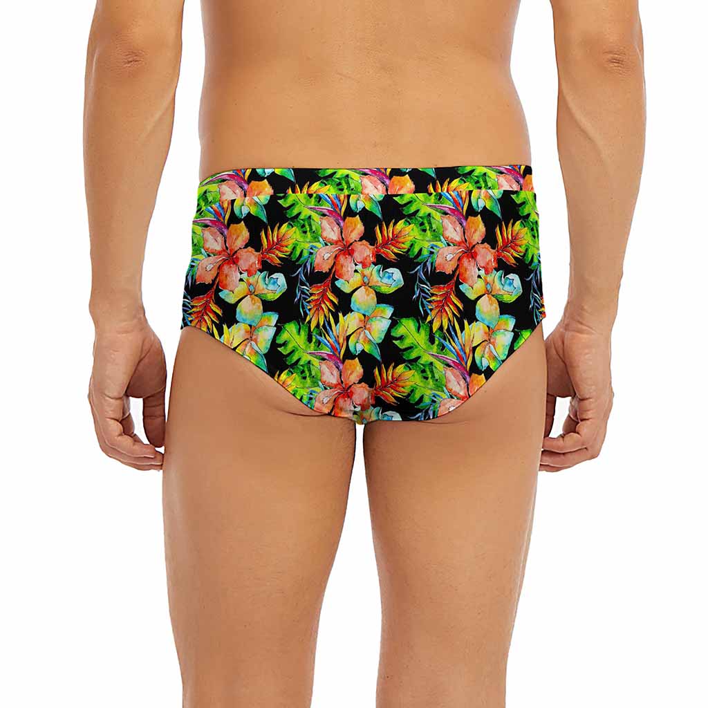 Tropical Hawaii Flowers Pattern Print Men's Briefs