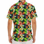 Tropical Hawaii Flowers Pattern Print Men's Deep V-Neck Shirt