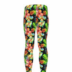 Tropical Hawaii Flowers Pattern Print Men's leggings