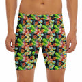 Tropical Hawaii Flowers Pattern Print Men's Long Boxer Briefs