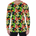 Tropical Hawaii Flowers Pattern Print Men's Long Sleeve T-Shirt