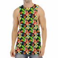 Tropical Hawaii Flowers Pattern Print Men's Muscle Tank Top