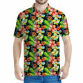 Tropical Hawaii Flowers Pattern Print Men's Polo Shirt