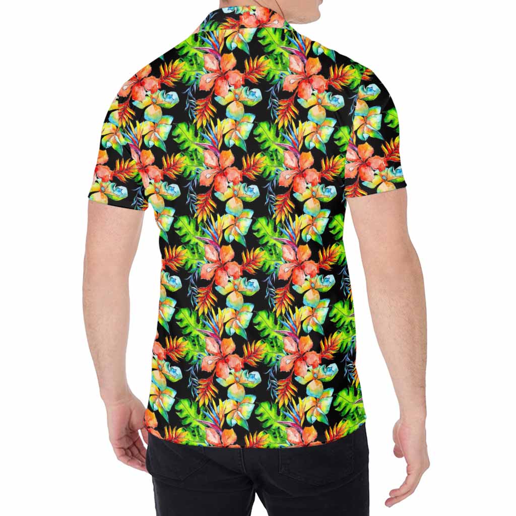 Tropical Hawaii Flowers Pattern Print Men's Shirt