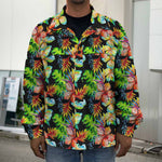 Tropical Hawaii Flowers Pattern Print Men's Shirt Jacket