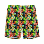 Tropical Hawaii Flowers Pattern Print Men's Sports Shorts