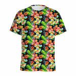 Tropical Hawaii Flowers Pattern Print Men's Sports T-Shirt