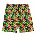 Tropical Hawaii Flowers Pattern Print Men's Swim Trunks