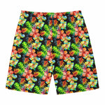 Tropical Hawaii Flowers Pattern Print Men's Swim Trunks