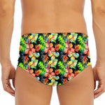 Tropical Hawaii Flowers Pattern Print Men's Triangle Swim Briefs