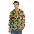 Tropical Hawaii Flowers Pattern Print Men's Velvet Pullover Hoodie