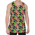 Tropical Hawaii Flowers Pattern Print Men's Velvet Tank Top