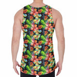 Tropical Hawaii Flowers Pattern Print Men's Velvet Tank Top