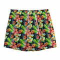 Tropical Hawaii Flowers Pattern Print Mesh Shorts