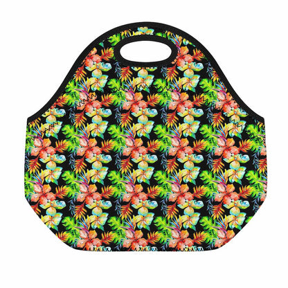 Tropical Hawaii Flowers Pattern Print Neoprene Lunch Bag