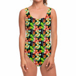 Tropical Hawaii Flowers Pattern Print One Piece Swimsuit