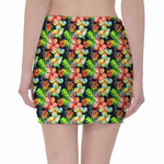 Tropical Hawaii Flowers Pattern Print Pencil Mini Skirt