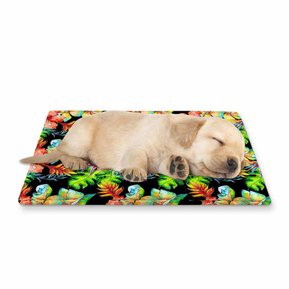 Tropical Hawaii Flowers Pattern Print Pet Cooling Mat Cover