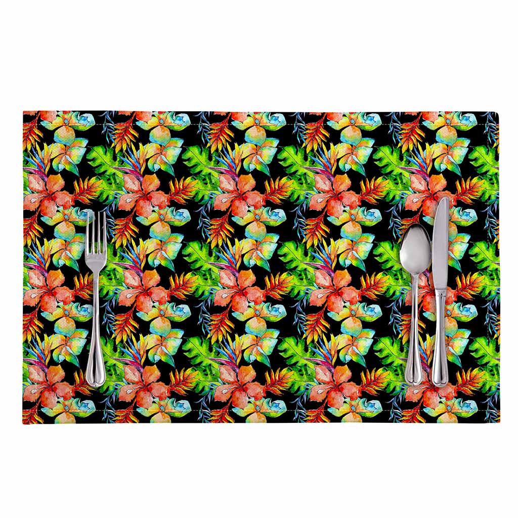 Tropical Hawaii Flowers Pattern Print Placemat