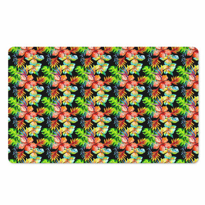 Tropical Hawaii Flowers Pattern Print Polyester Doormat