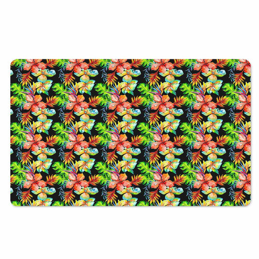 Tropical Hawaii Flowers Pattern Print Polyester Doormat