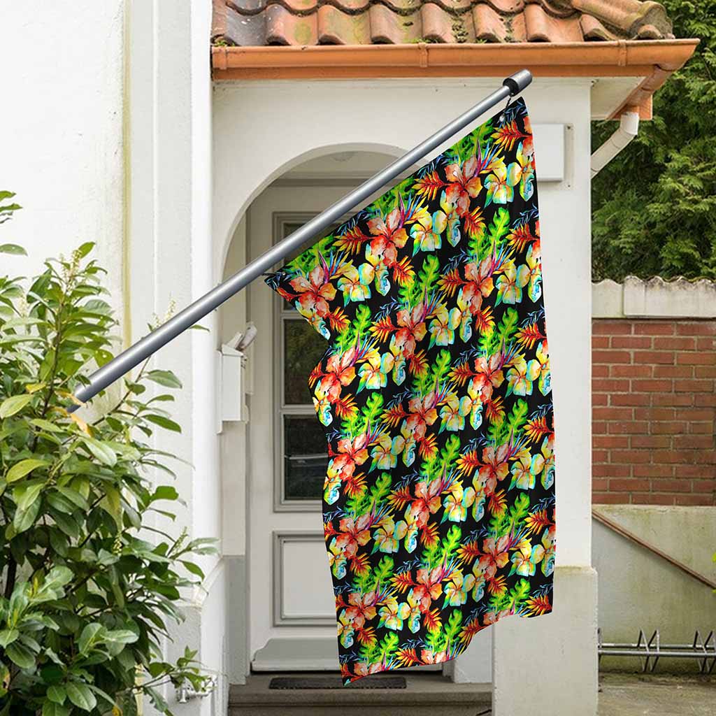Tropical Hawaii Flowers Pattern Print Polyester Flag