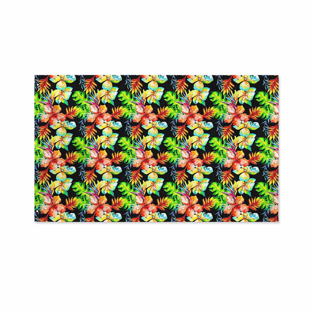 Tropical Hawaii Flowers Pattern Print Polyester Flag