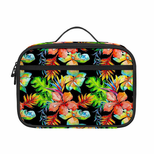 Tropical Hawaii Flowers Pattern Print Portable Lunch Bag