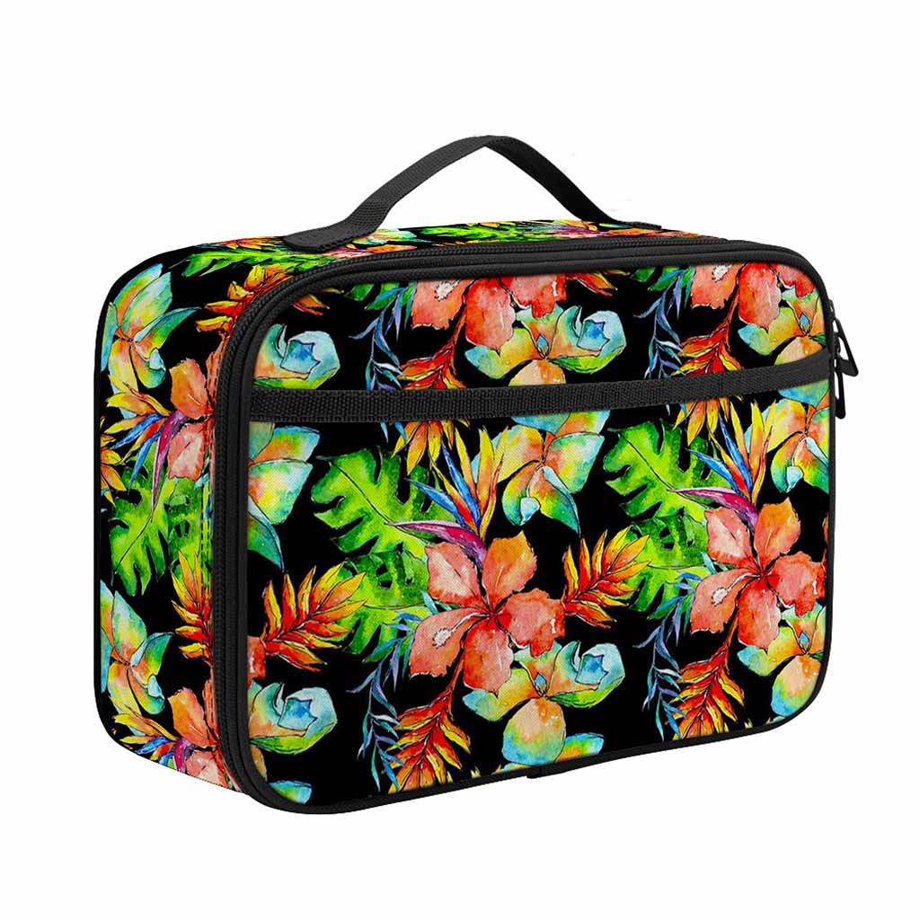 Tropical Hawaii Flowers Pattern Print Portable Lunch Bag