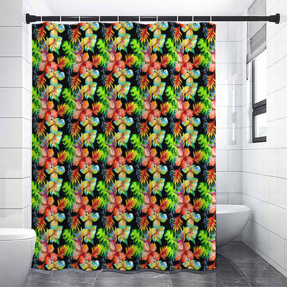 Tropical Hawaii Flowers Pattern Print Premium Shower Curtain