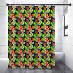 Tropical Hawaii Flowers Pattern Print Premium Shower Curtain