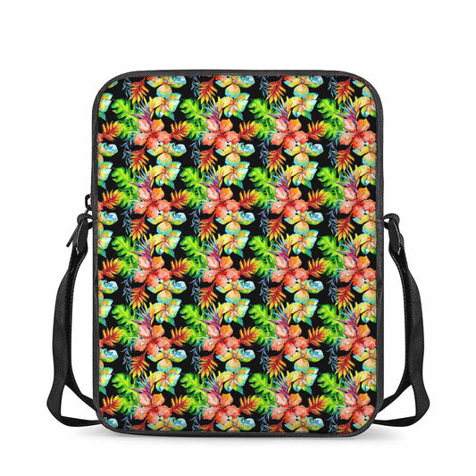 Tropical Hawaii Flowers Pattern Print Rectangular Crossbody Bag